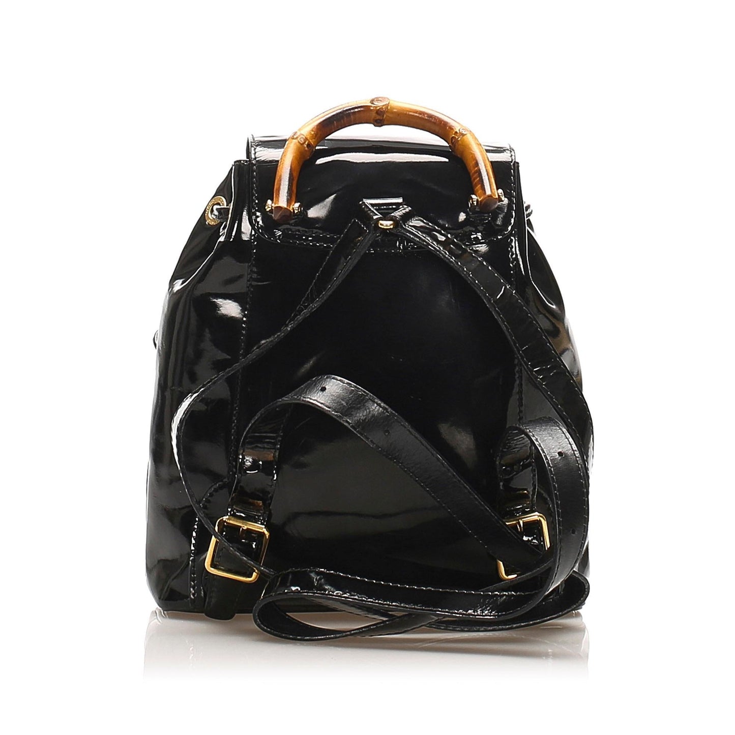 Gucci Bamboo Patent Leather Drawstring Backpack