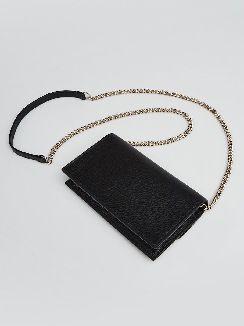 GUCCI INTERLOCKING GG WALLET CLUTCH CHAIN CROSSBODY BAG