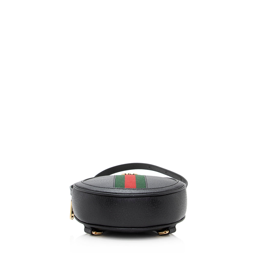 Gucci Leather Ophidia Round Mini Backpack