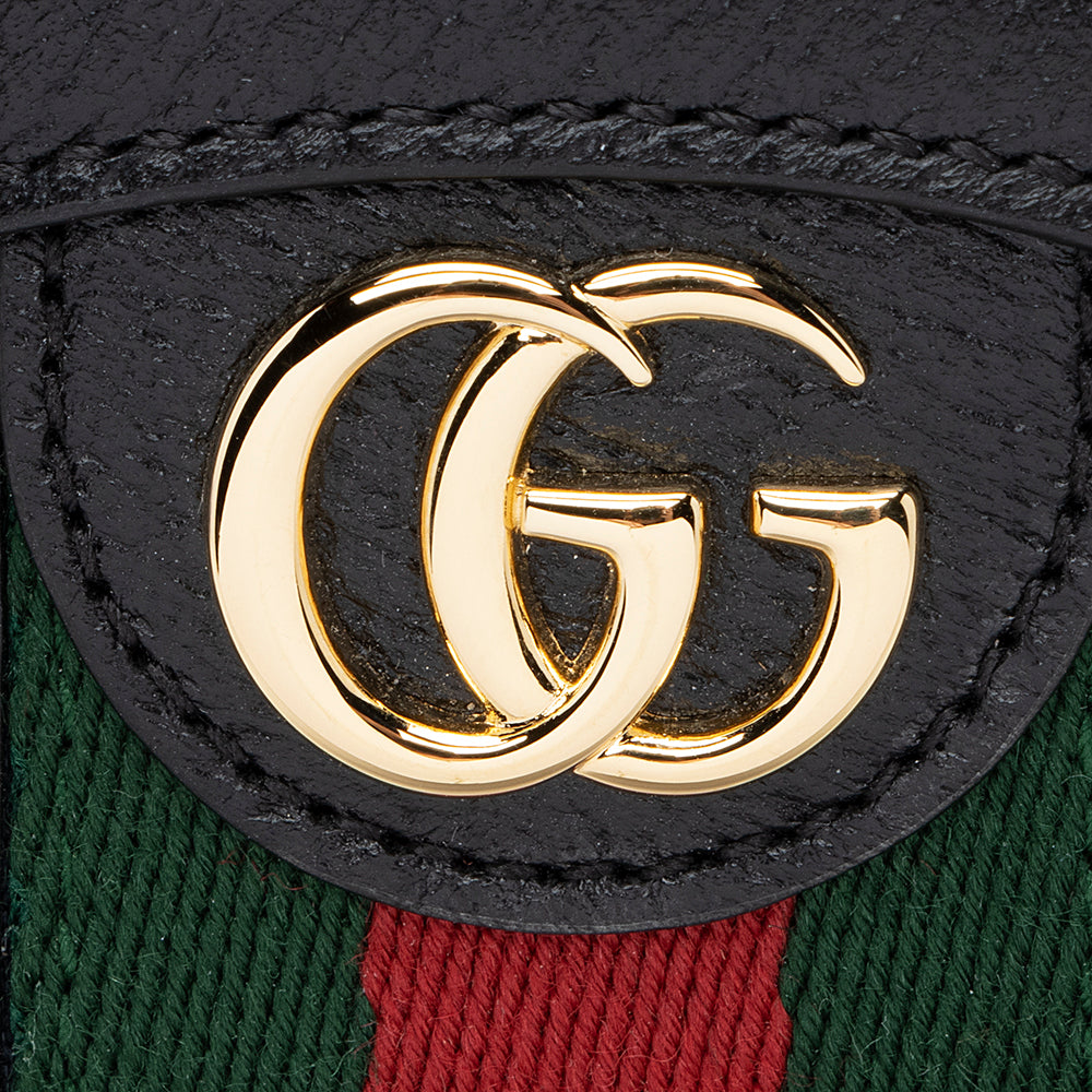 Gucci Leather Ophidia Round Mini Backpack
