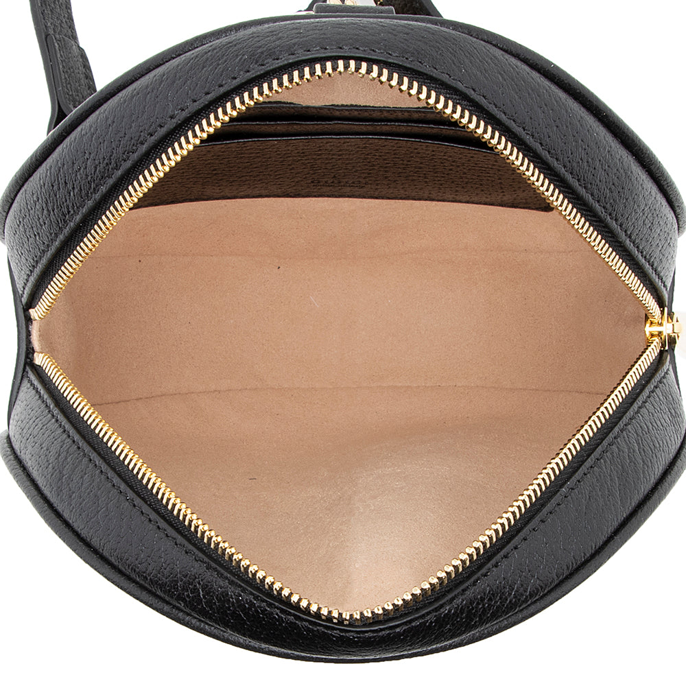 Gucci Leather Ophidia Round Mini Backpack