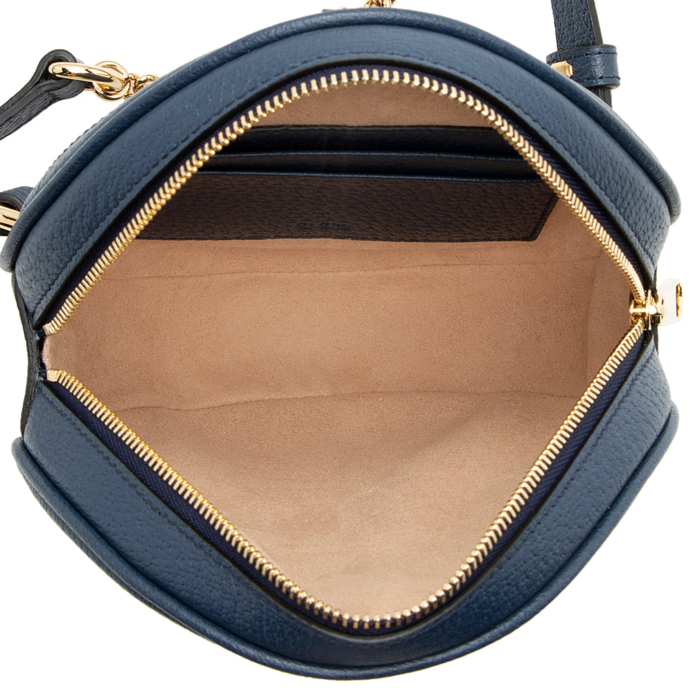 Gucci Leather Ophidia Round Mini Backpack