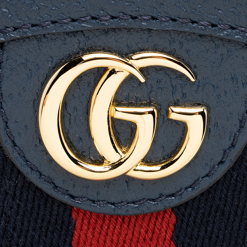 Gucci Leather Ophidia Round Mini Backpack