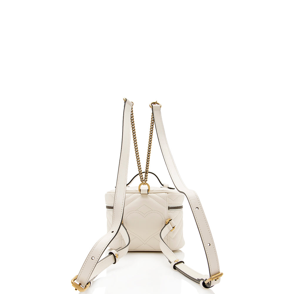 Gucci Matelasse Leather GG Marmont Round Mini Backpack