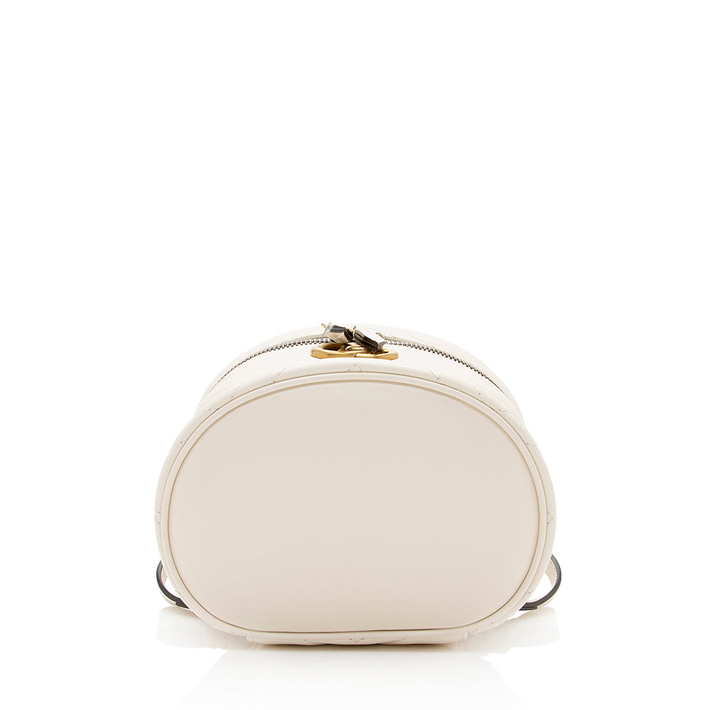 Gucci Matelasse Leather GG Marmont Round Mini Backpack