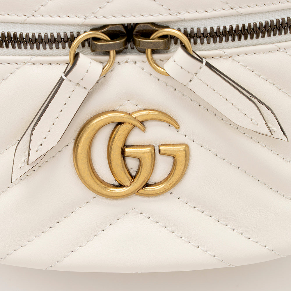 Gucci Matelasse Leather GG Marmont Round Mini Backpack