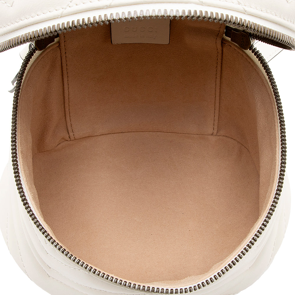 Gucci Matelasse Leather GG Marmont Round Mini Backpack