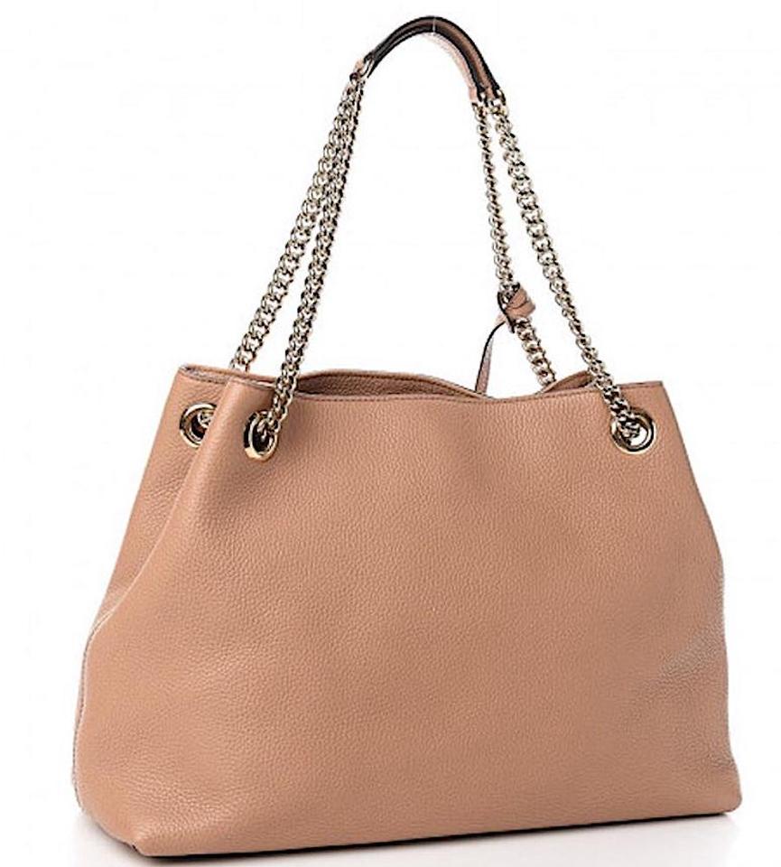 GUCCI PEBBLED CALFSKIN MEDIUM SOHO CHAIN SHOULDER BAG