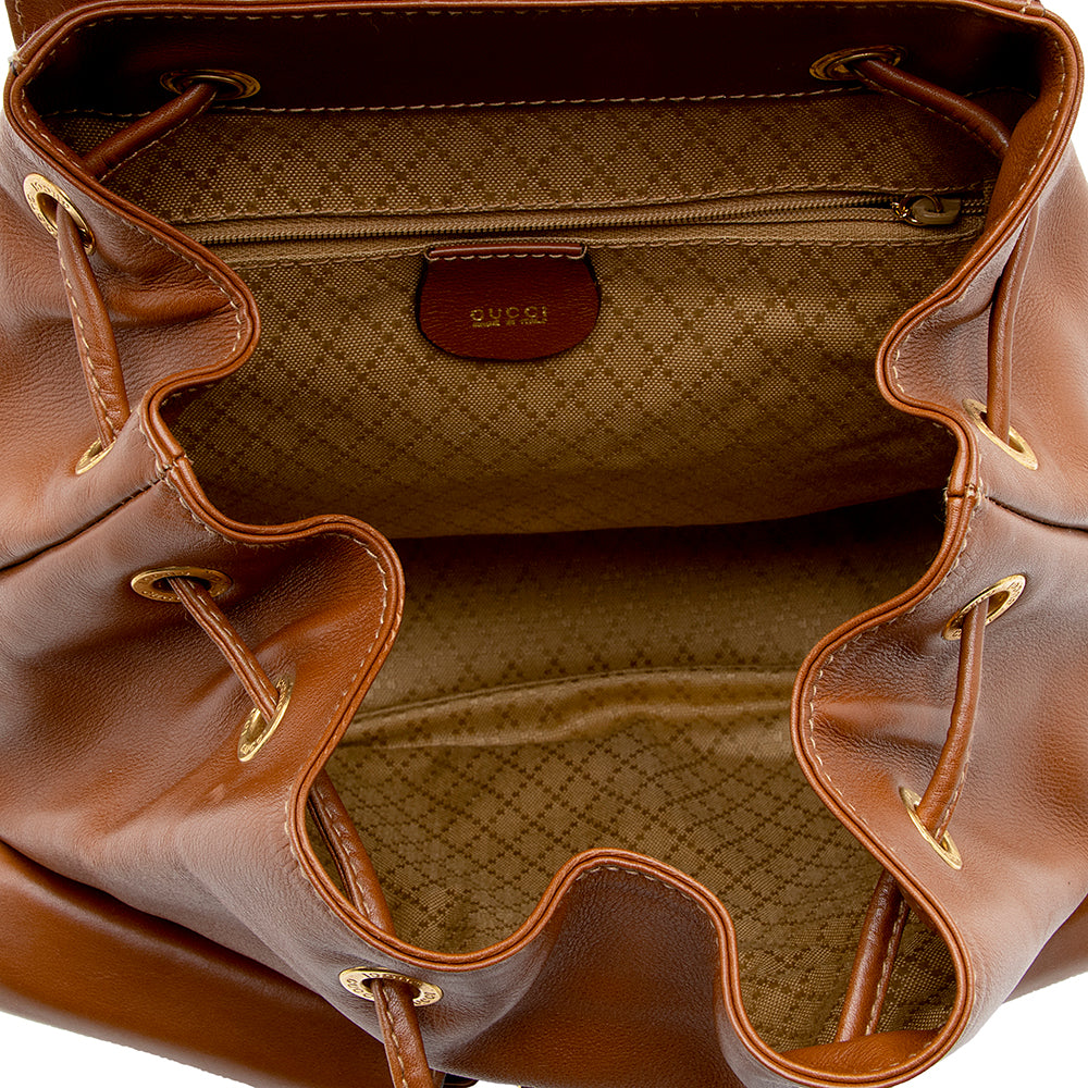 Gucci Vintage Leather Bamboo Backpack