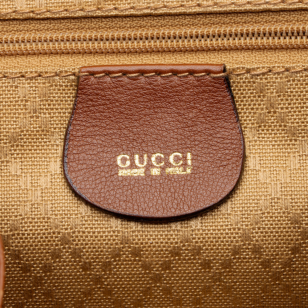 Gucci Vintage Leather Bamboo Backpack