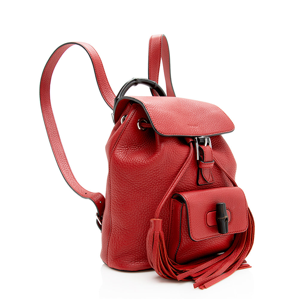 Gucci Vintage Leather Bamboo Small Backpack