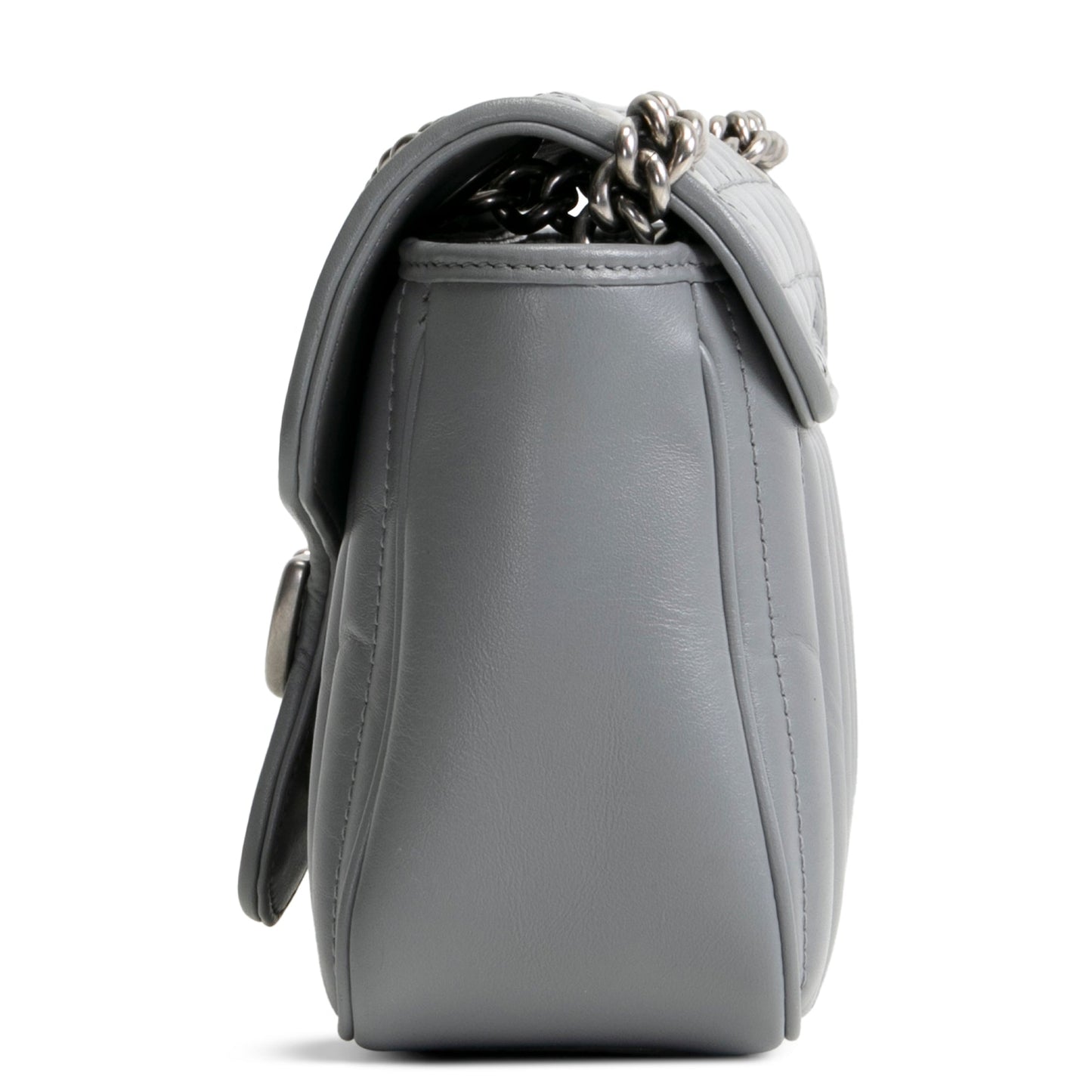 GUCCI Aria Marmont Matelasse Small Shoulder Bag - Grey