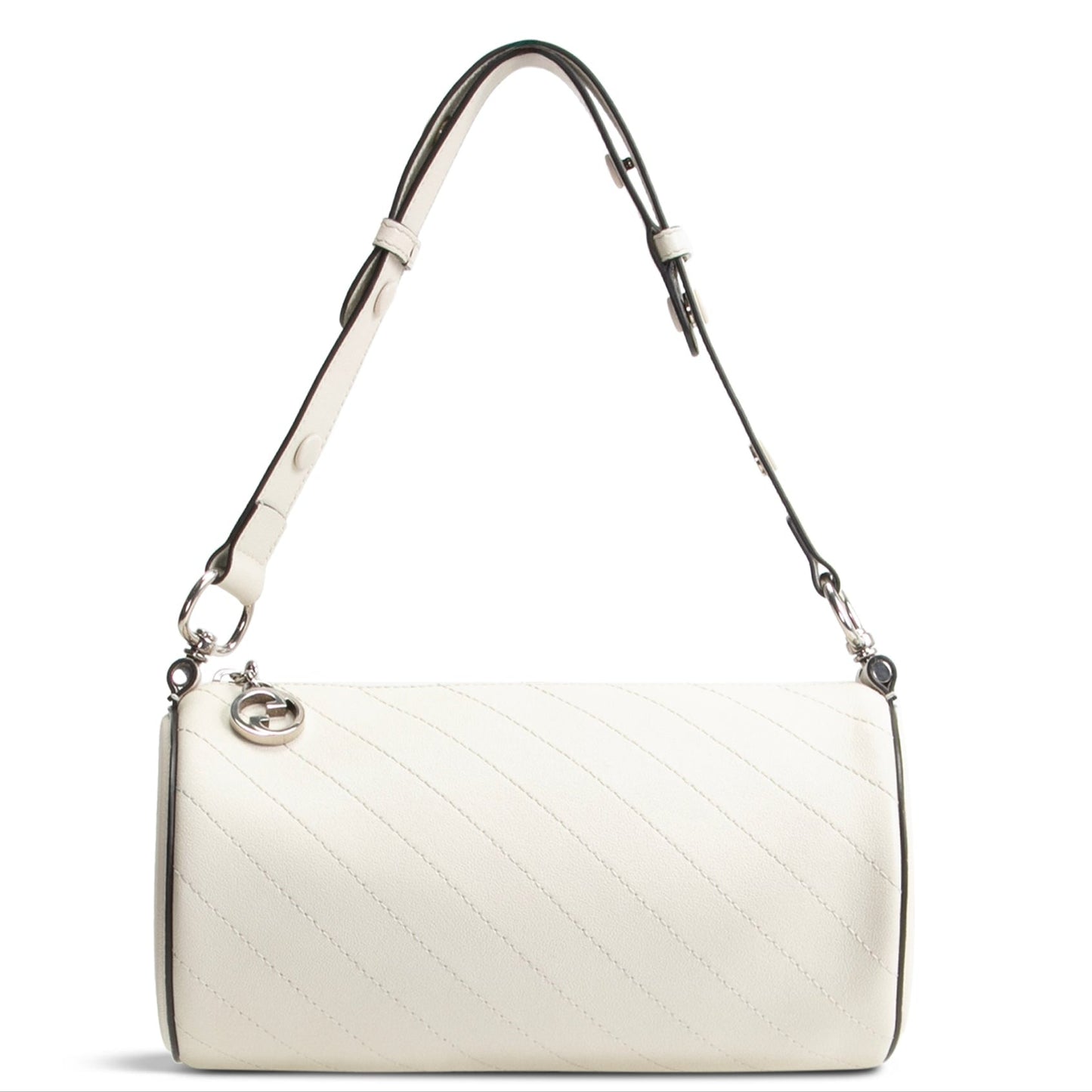 GUCCI Small Blondie Barrel Shoulder Bag- White