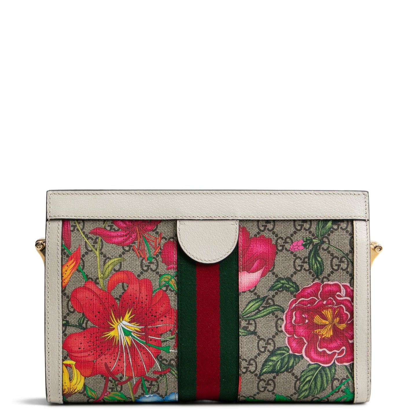 GUCCI Ophidia Floral GG Supreme Chain Shoulder Bag- White OUTLET FINAL SALE