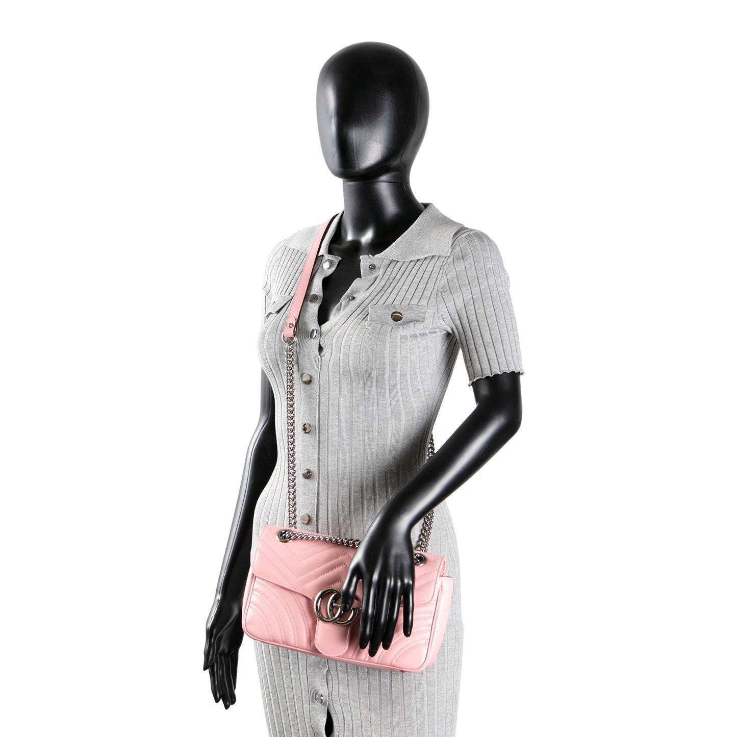 GUCCI Marmont Matelasse Flap Bag Small - Pink