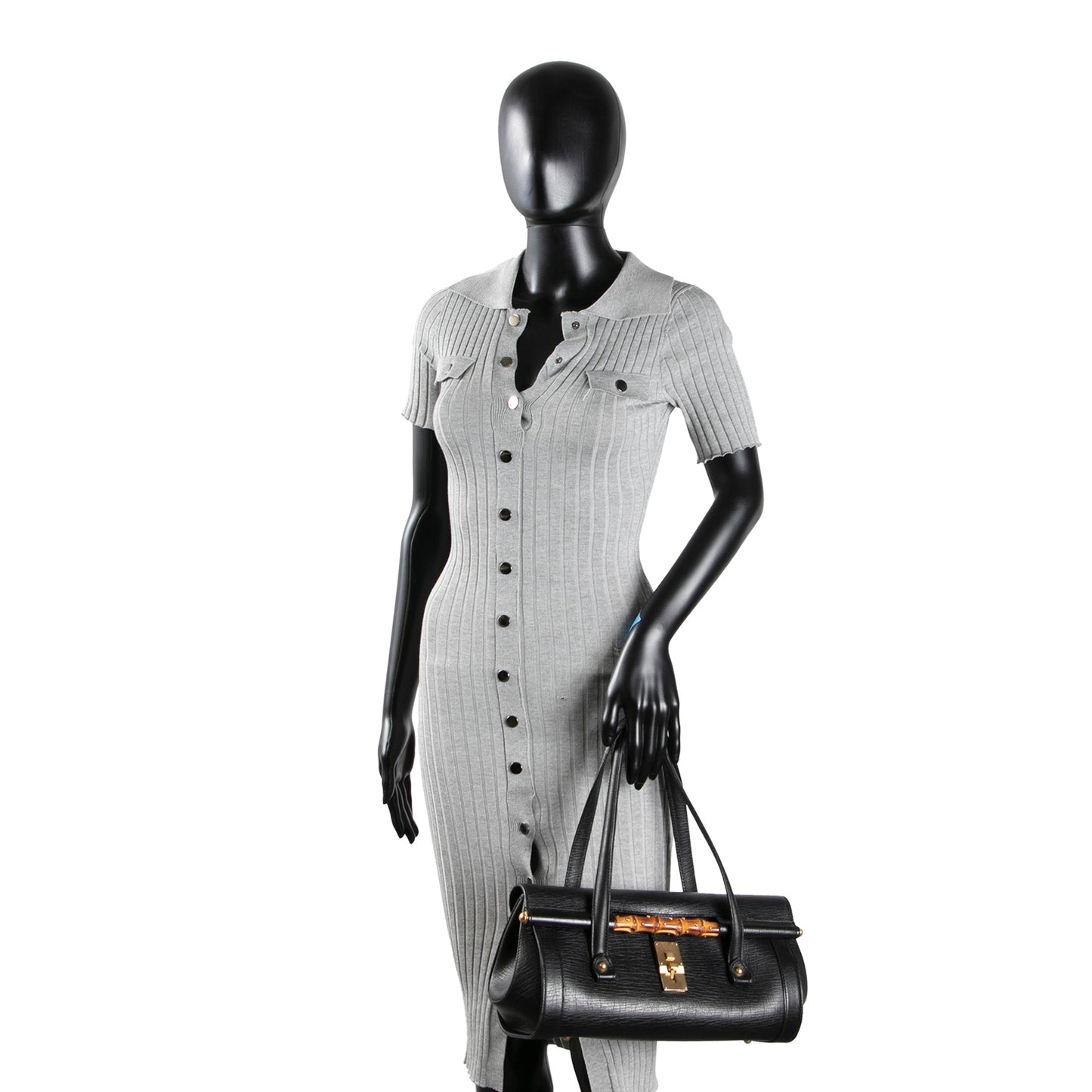 GUCCI Medium Bamboo Bullet Bag - Black