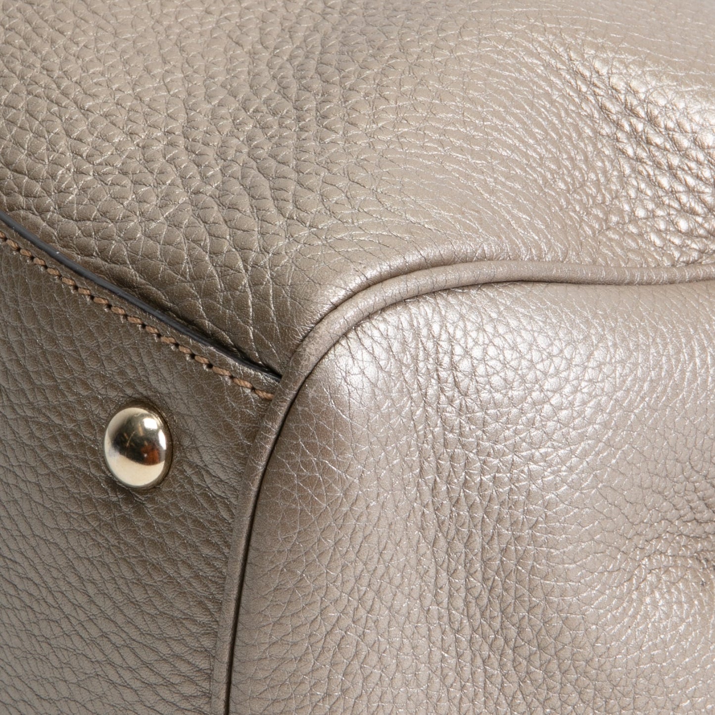 GUCCI Bamboo Shopper Tote - Metallic Pewter