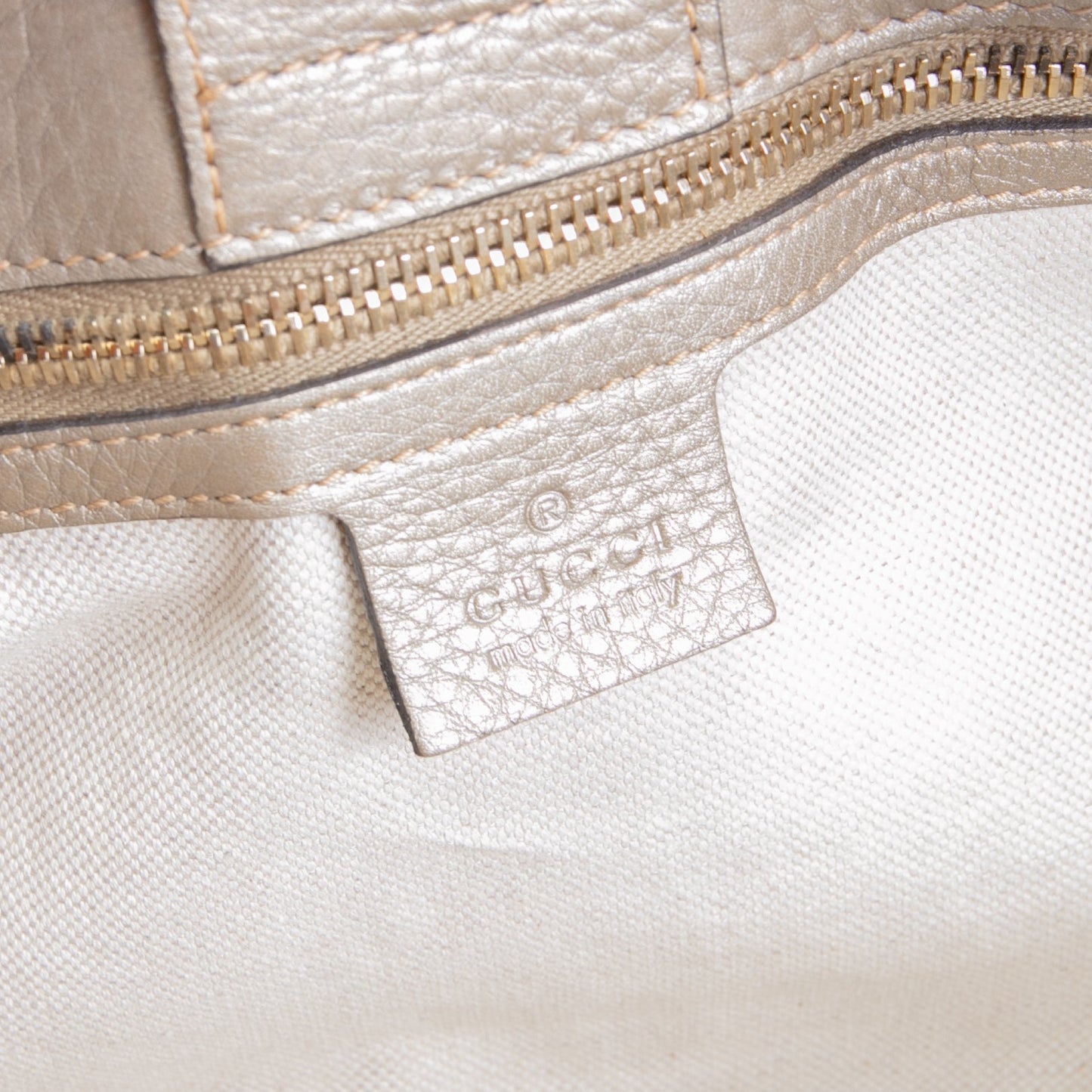 GUCCI Bamboo Shopper Tote - Metallic Pewter