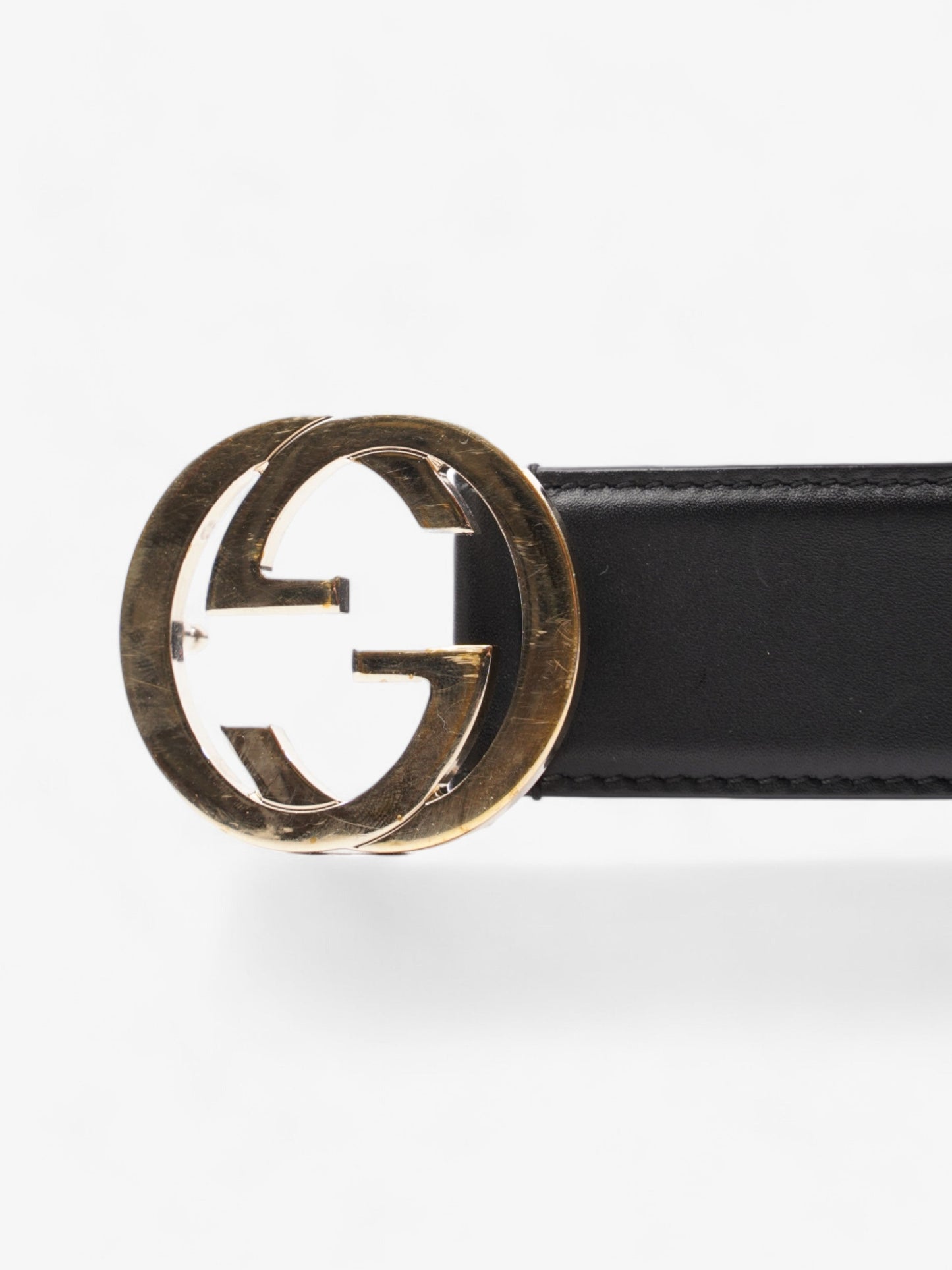 Gucci Interlocking G Belt Black Leather 100cm 40"
