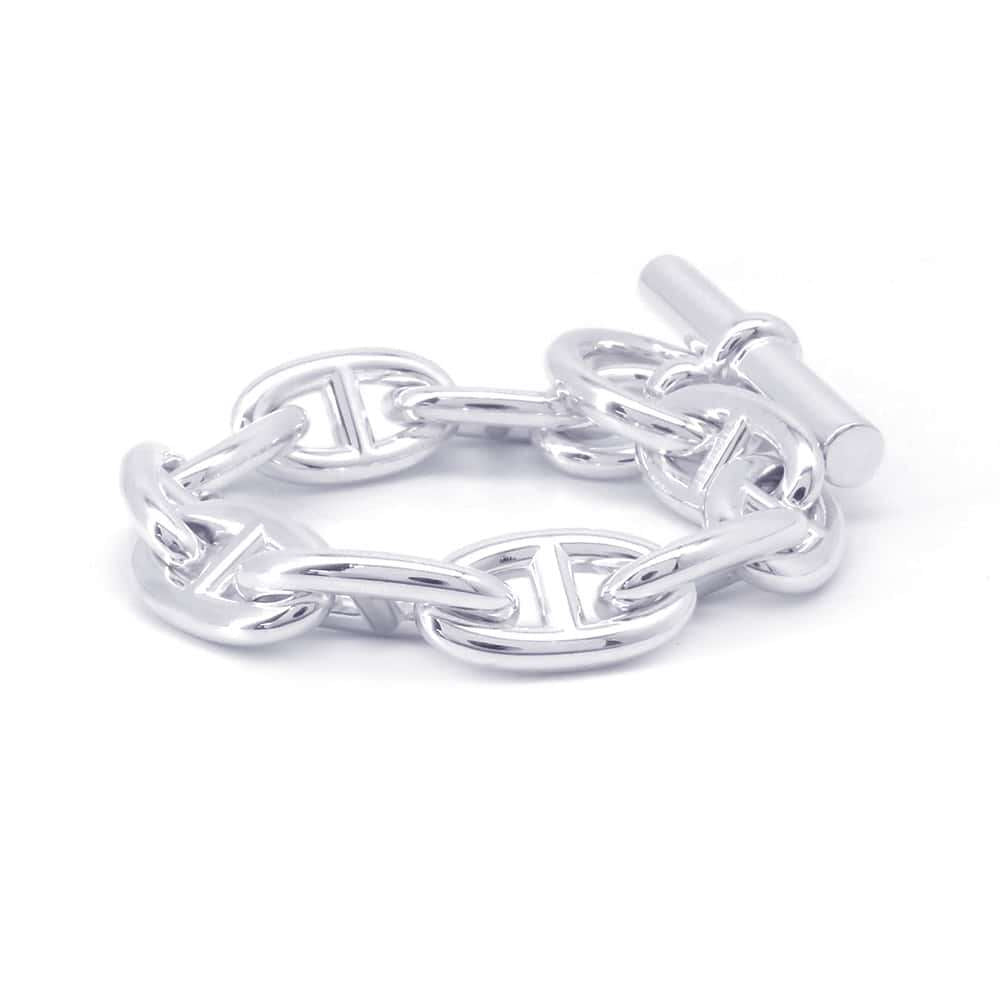HERMES Chaine d'Ancre Bracelet 10 frames Size GM SV925