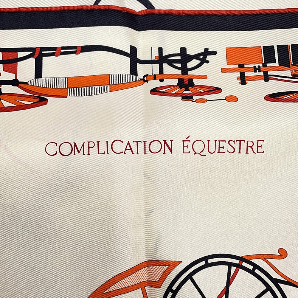 HERMES Scarf Carre 90 Complication Equestre Size 90 Claim/Orange/BlackH004148S 02 Scarf 100%
