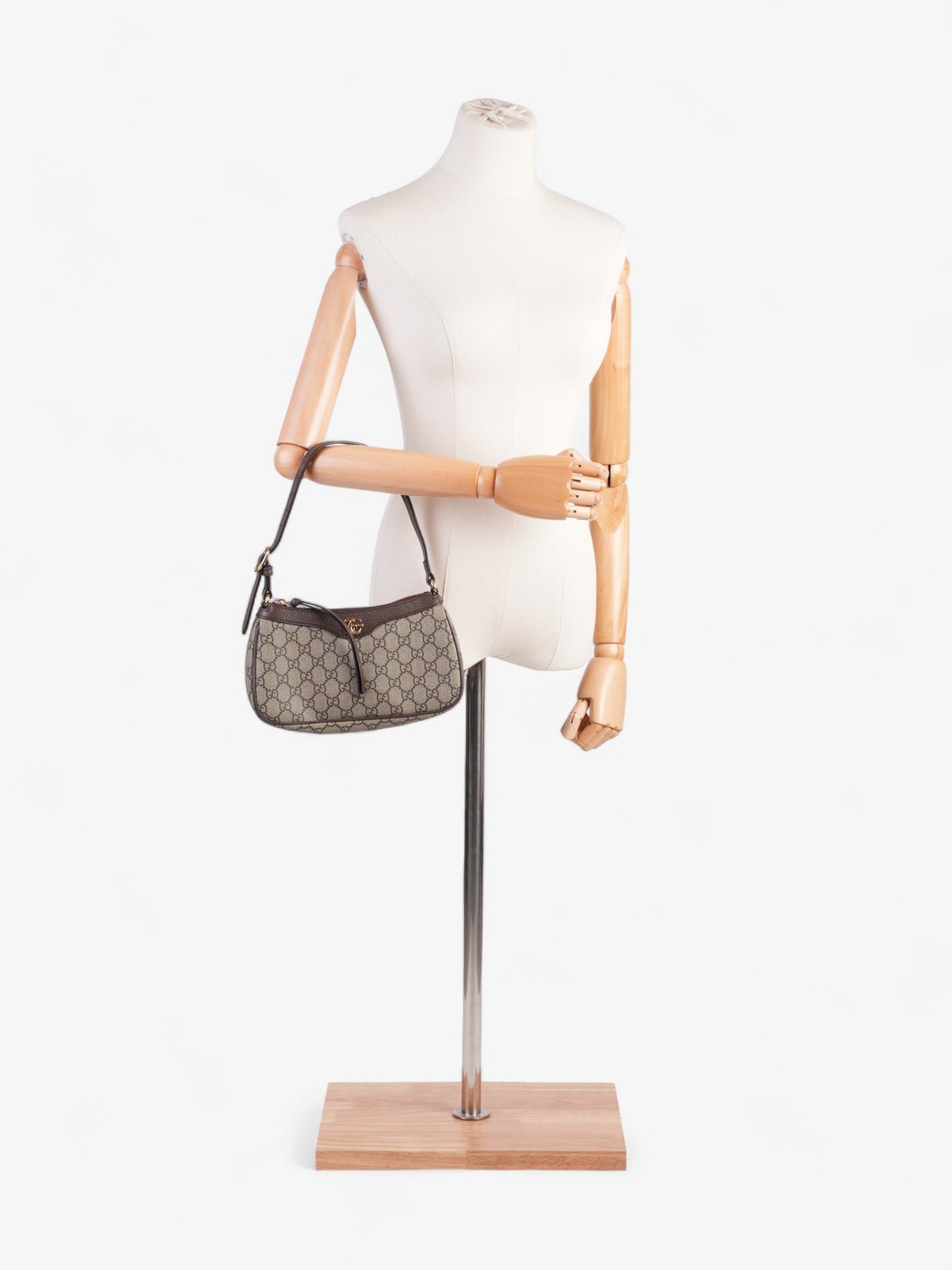 Gucci Ophidia Beige And Ebony GG Supreme Coated Canvas Small