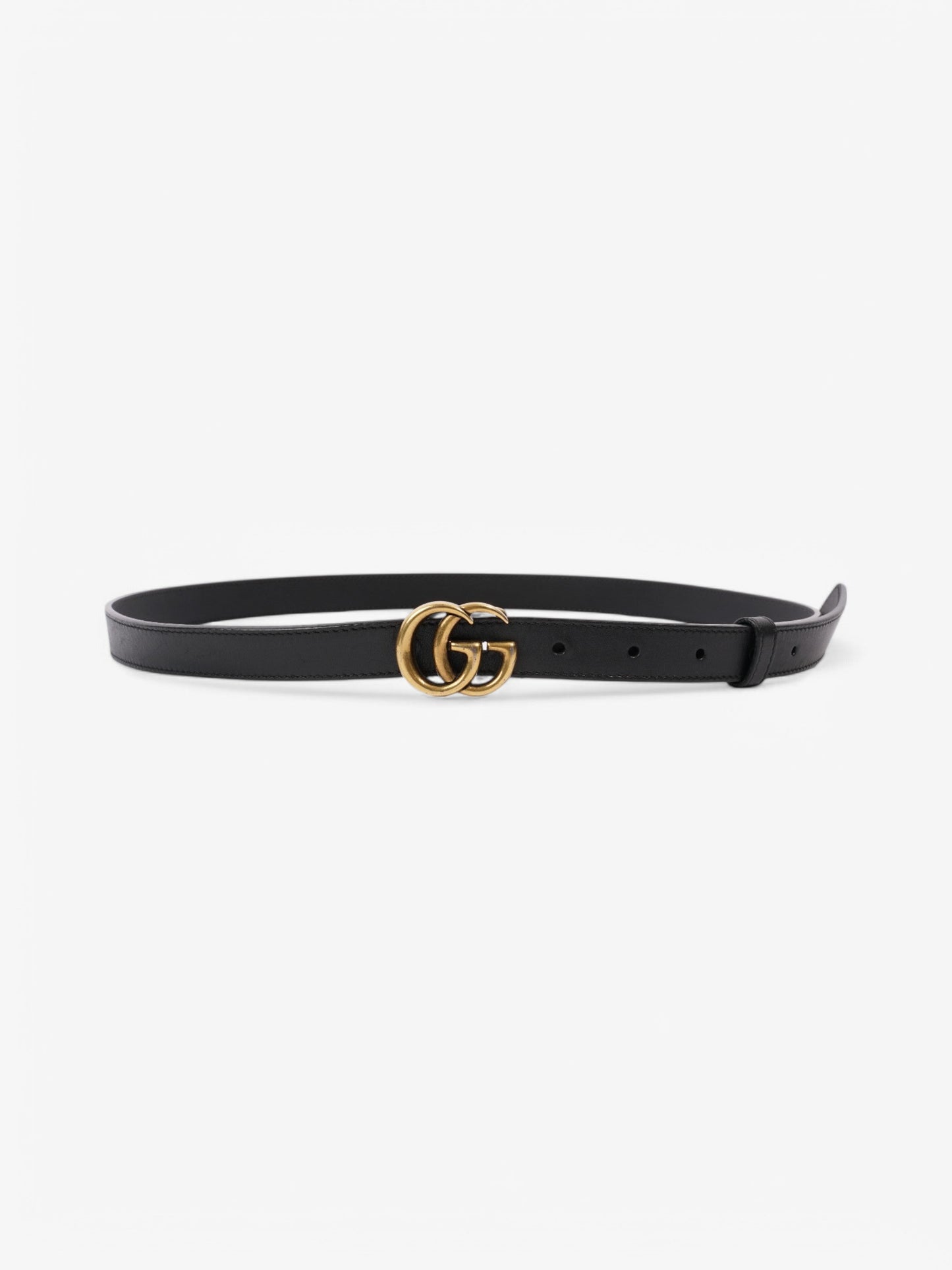 Gucci GG Marmont Thin Belt Black / Gold Leather 105cm / 42"