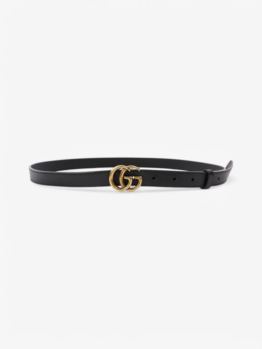 Gucci GG Marmont Thin Belt Black / Gold Leather 105cm / 42"