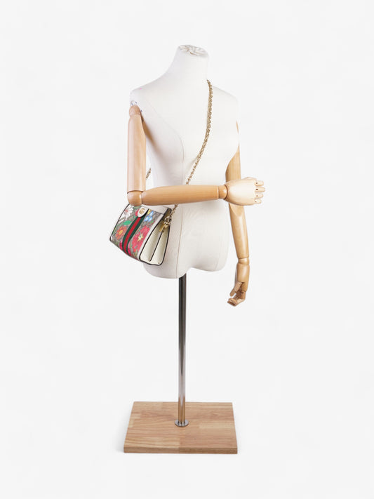 Gucci Ophidia Chain White / GG Flora Coated Canvas Small
