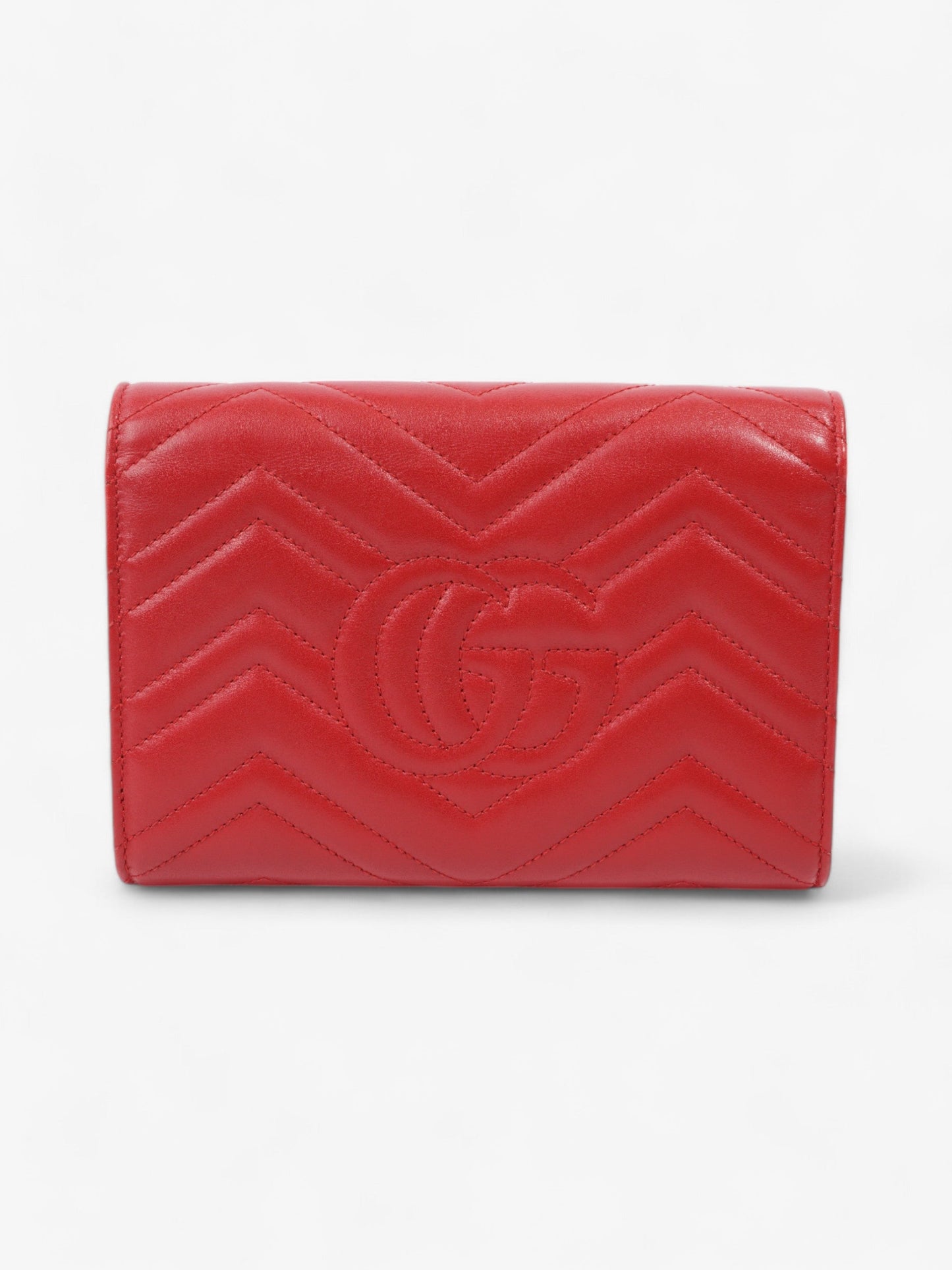 Gucci GG Marmont Chain Wallet Red Calfskin Leather 58