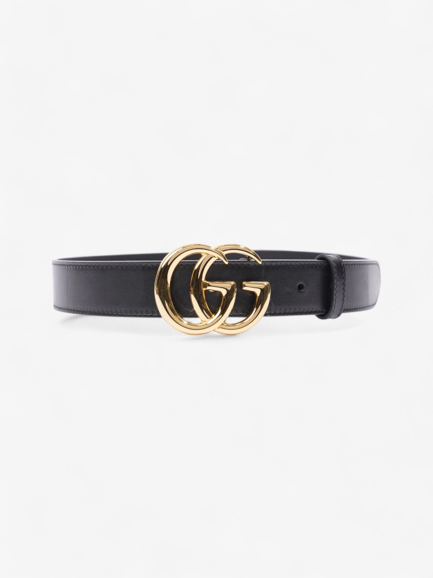 Gucci GG Marmont Belt Black / Gold Leather 70cm / 28"