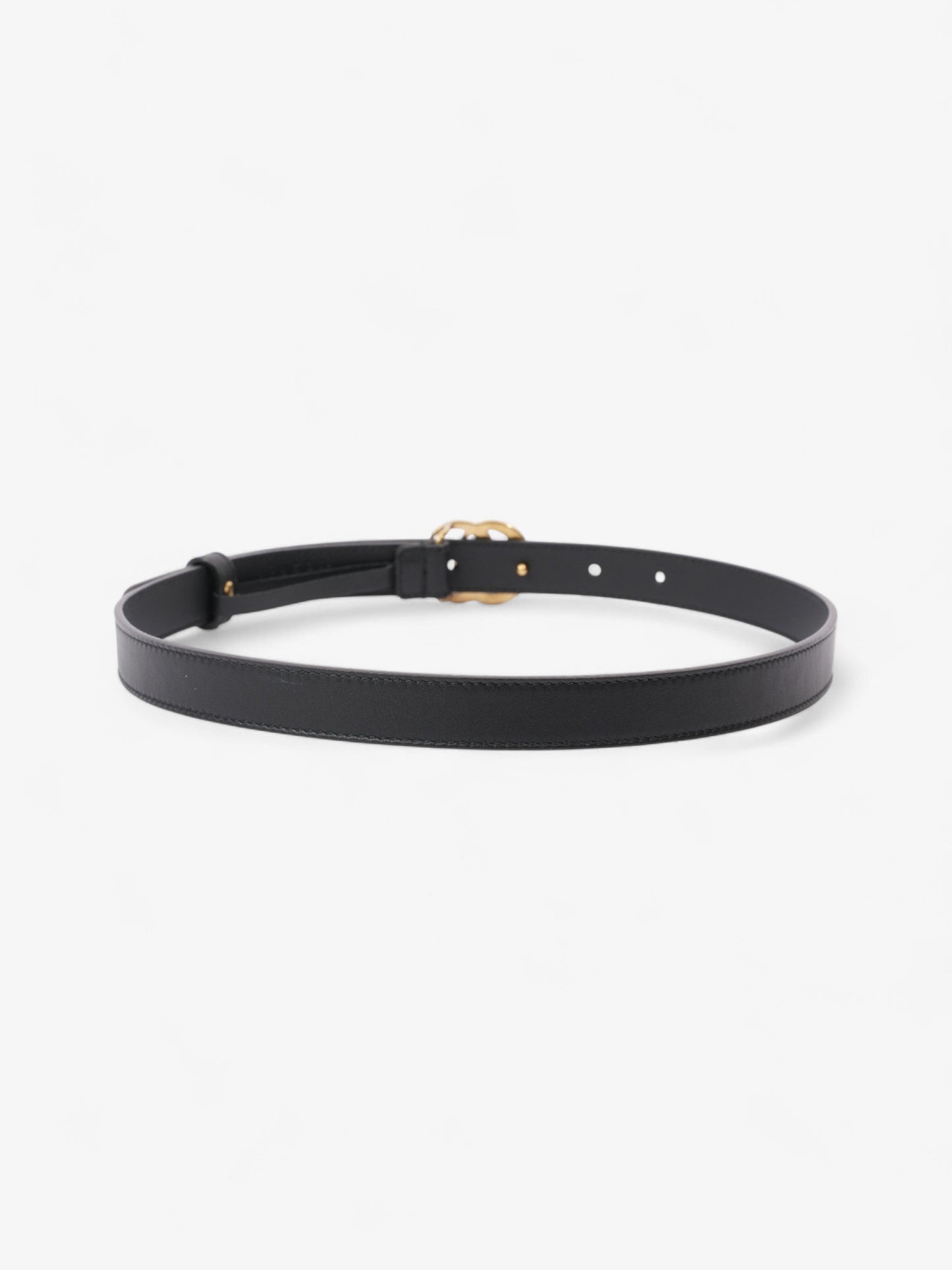 Gucci GG Marmont Thin Belt Black / Gold Leather 70cm / 28"