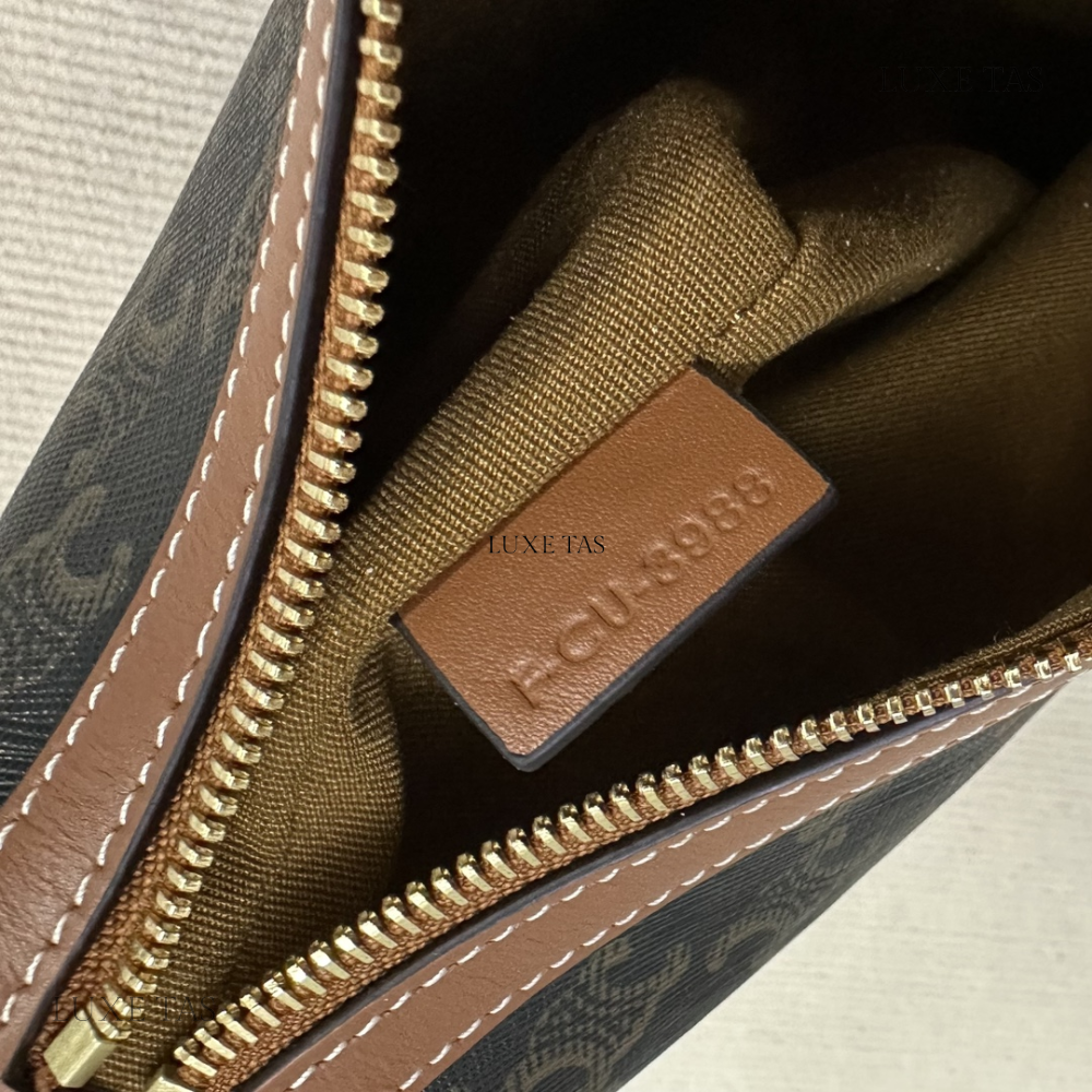 Tan Heloise Cuir Triomphe Bag In Triomphe Canvas And Calfskin Leather Tote Bag for Women