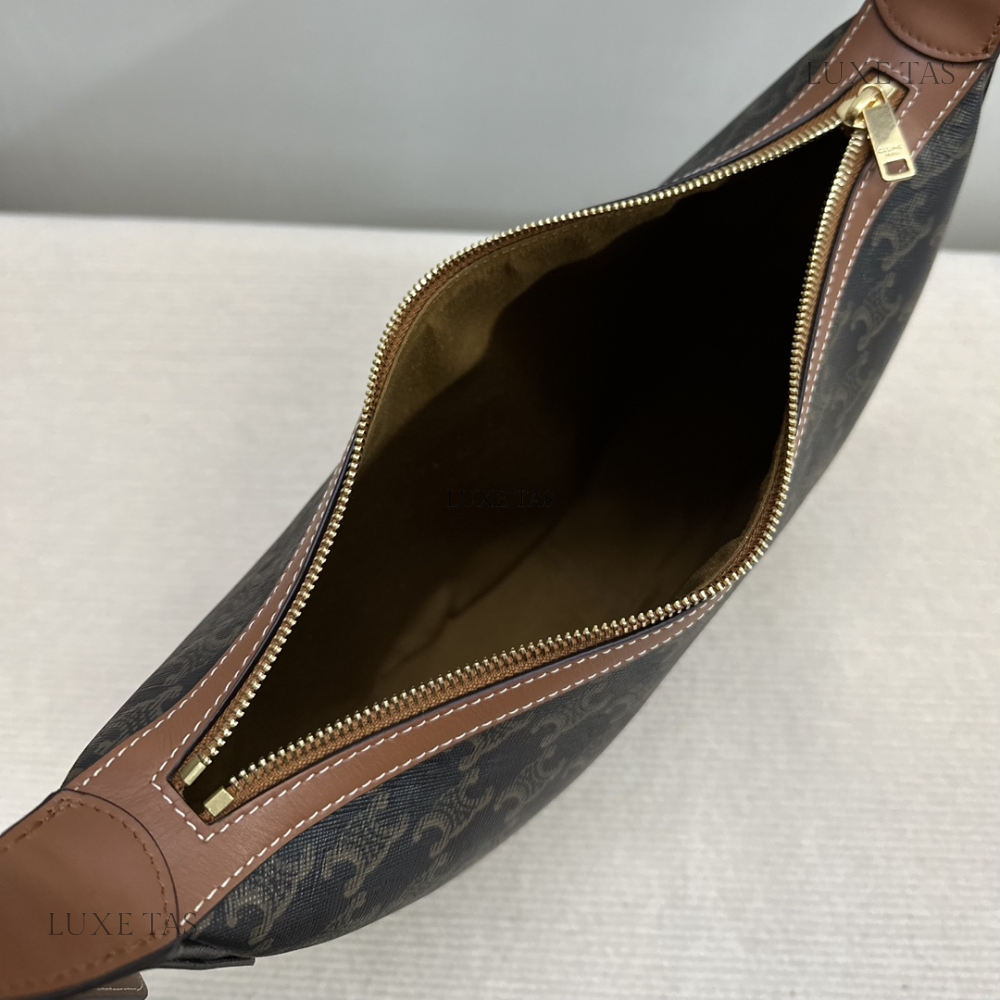 Tan Heloise Cuir Triomphe Bag In Triomphe Canvas And Calfskin Leather Tote Bag for Women