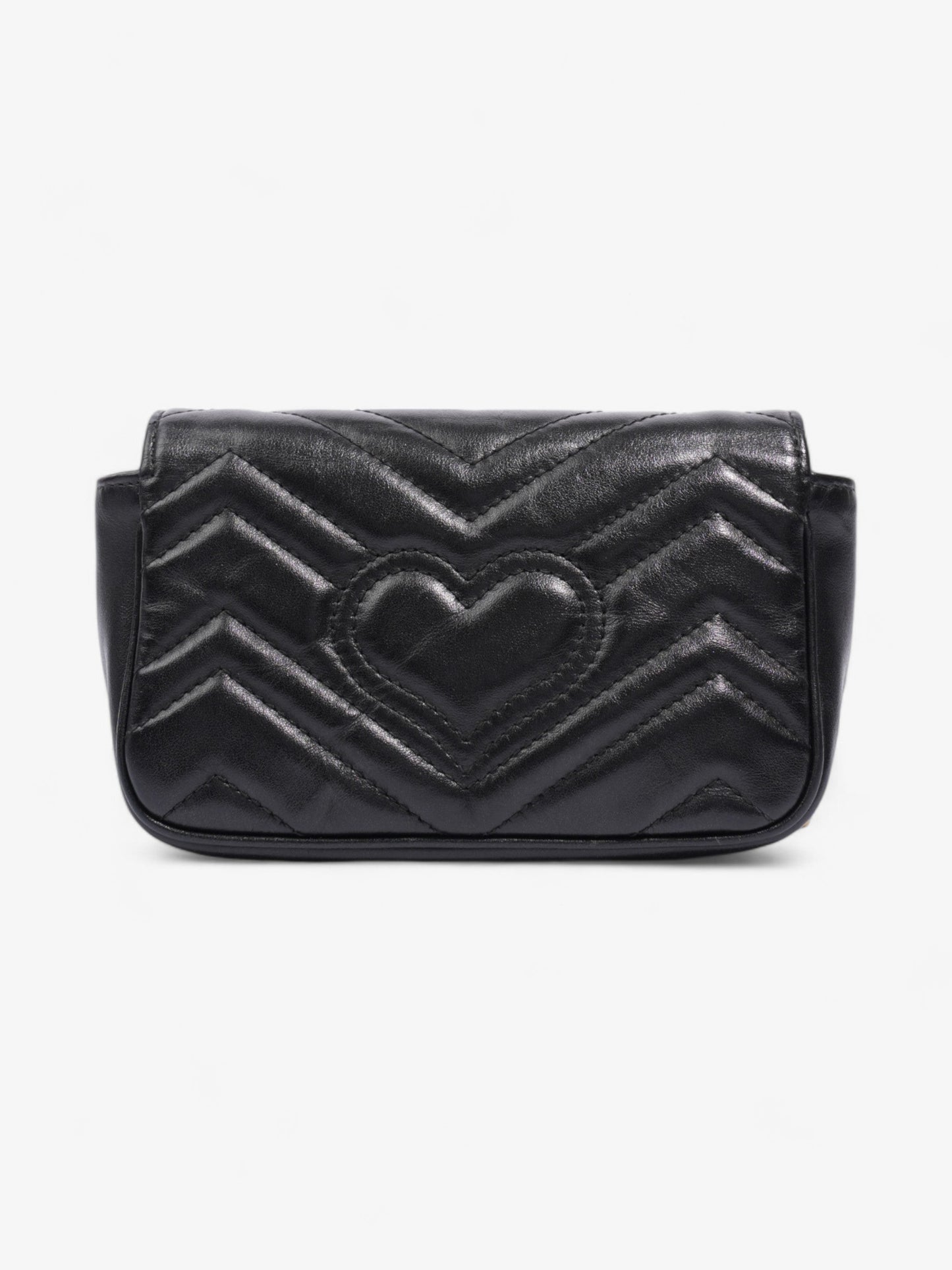 Gucci GG Marmont Black Matelasse Leather Super Mini