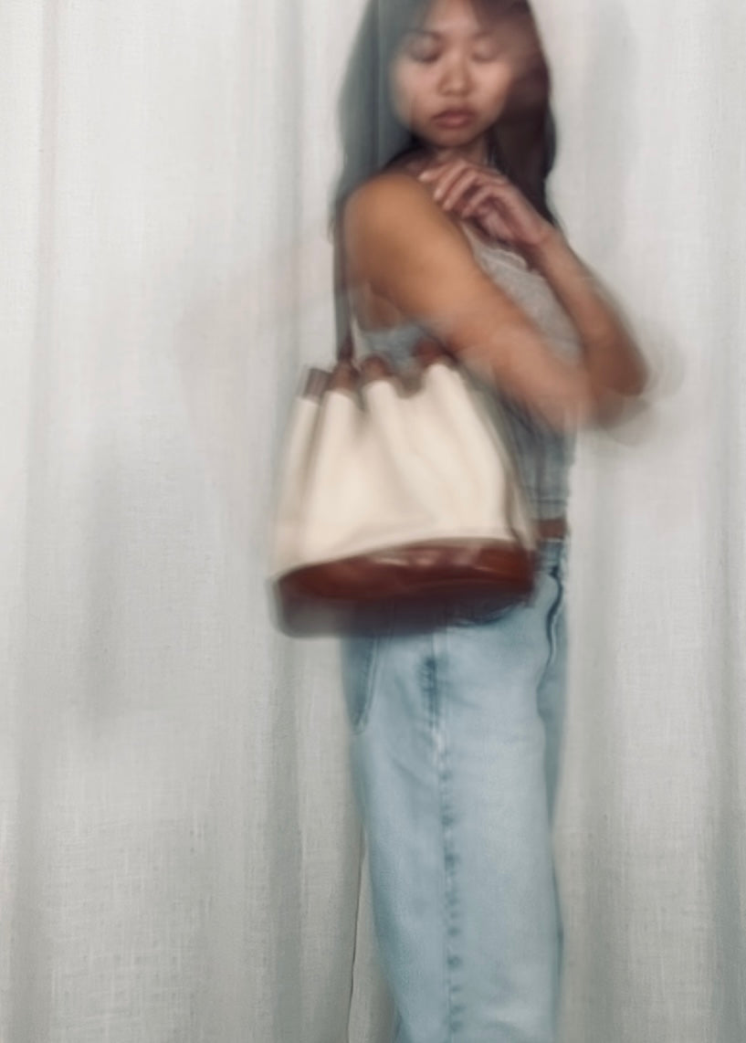 Vintage Hermes Market Tote Bucket Bag