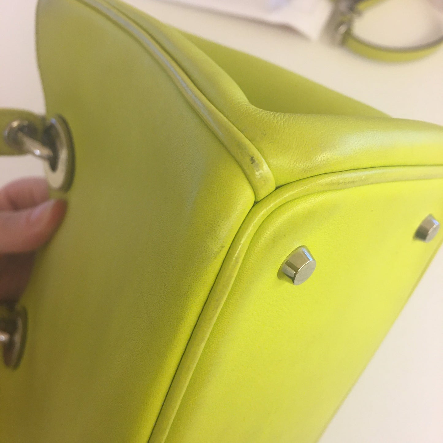 CHRISTIAN DIOR Lady Dior Handbag in Green Leather