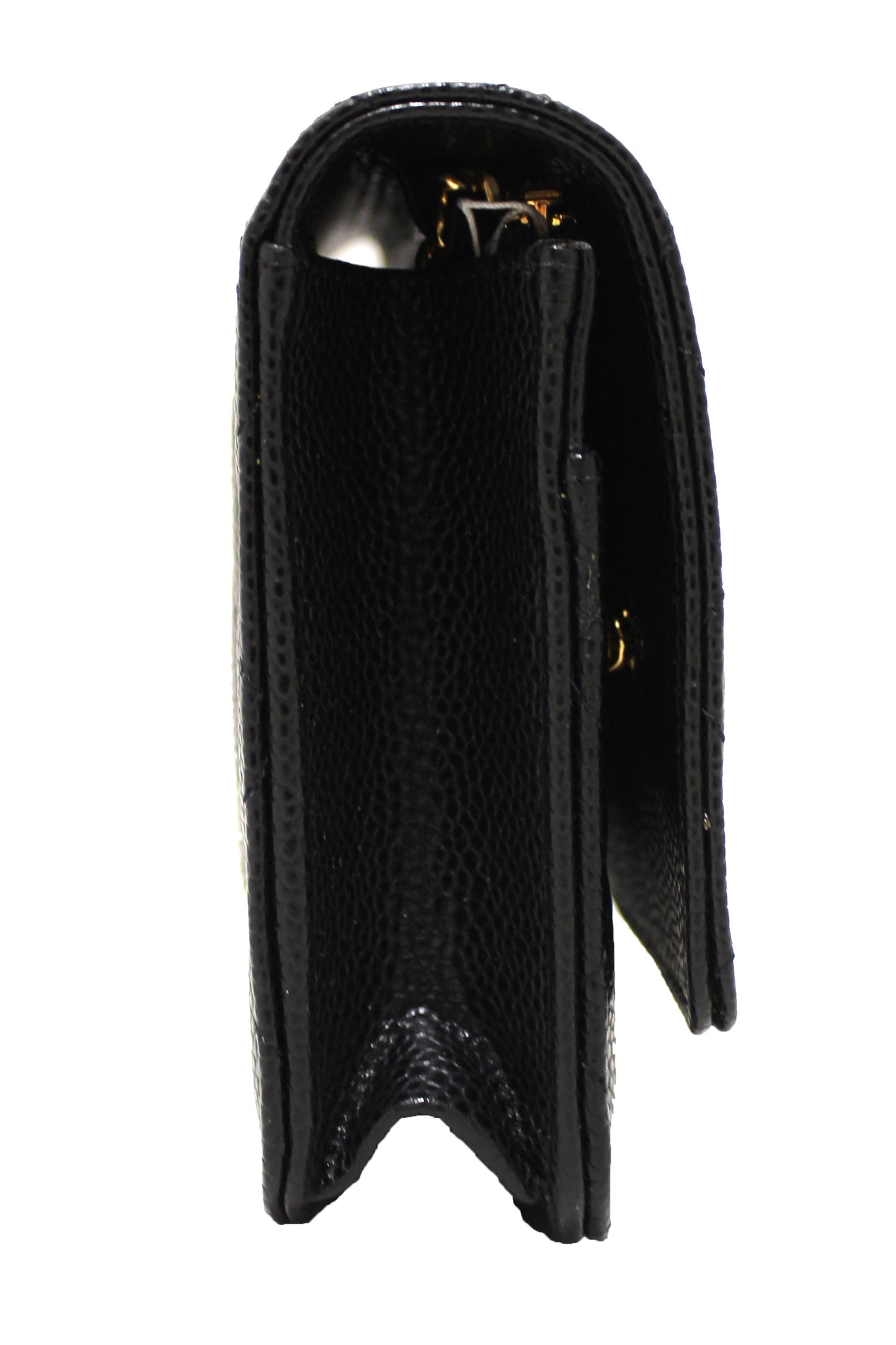 NEW Chanel Black Quilted Caviar Leather Wallet On Chain WOC Messenger Bag