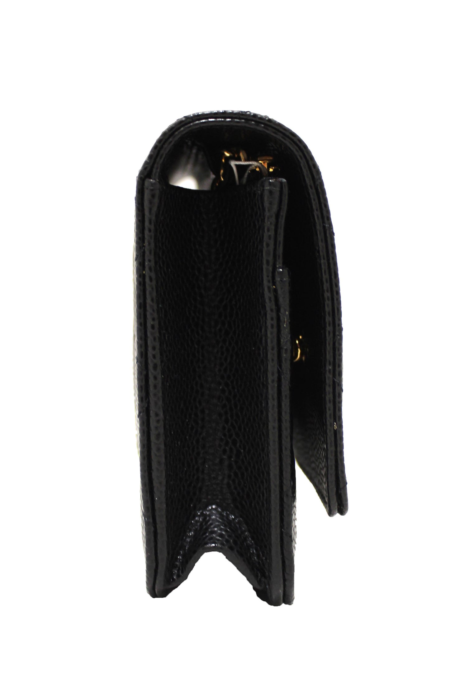 NEW Chanel Black Quilted Caviar Leather Wallet On Chain WOC Messenger Bag