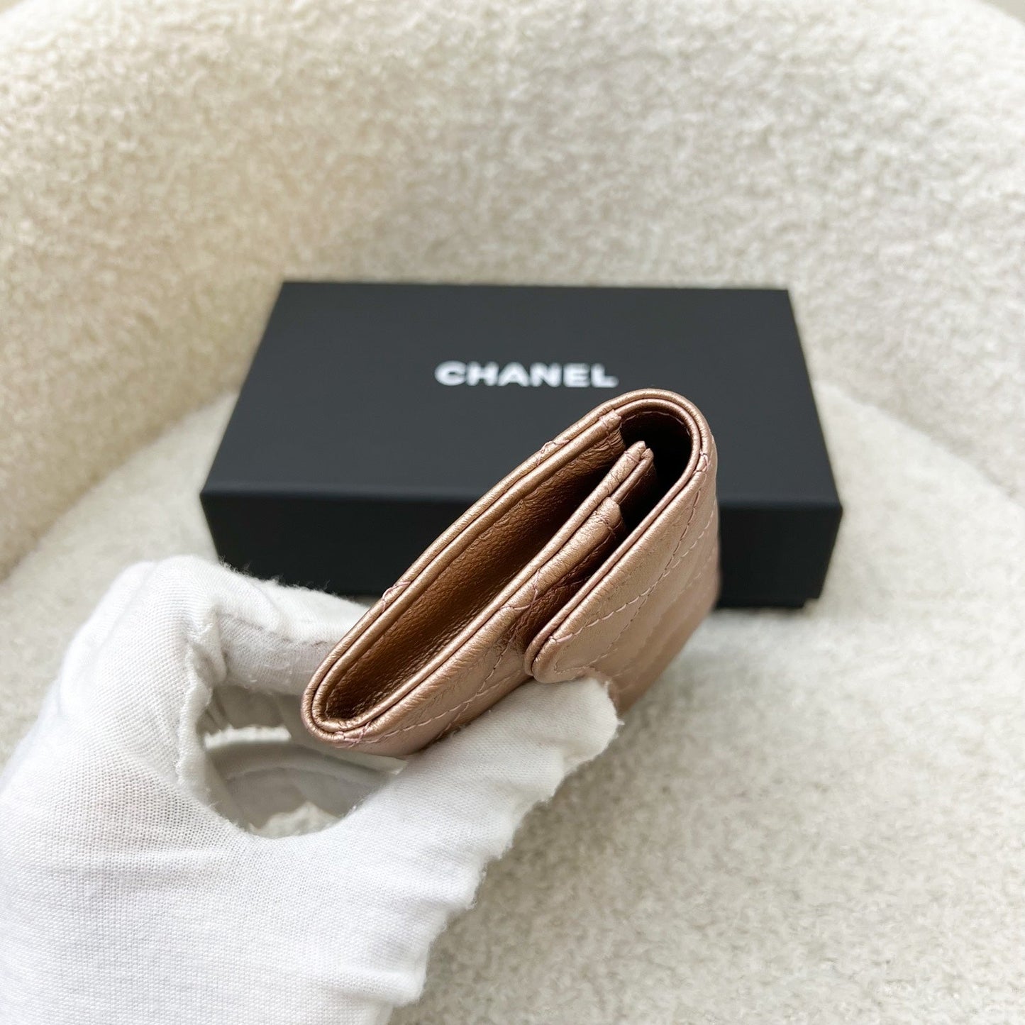 Chanel 2.55 Reissue Snap Card Holder in Rose Gold Leather and RGHW