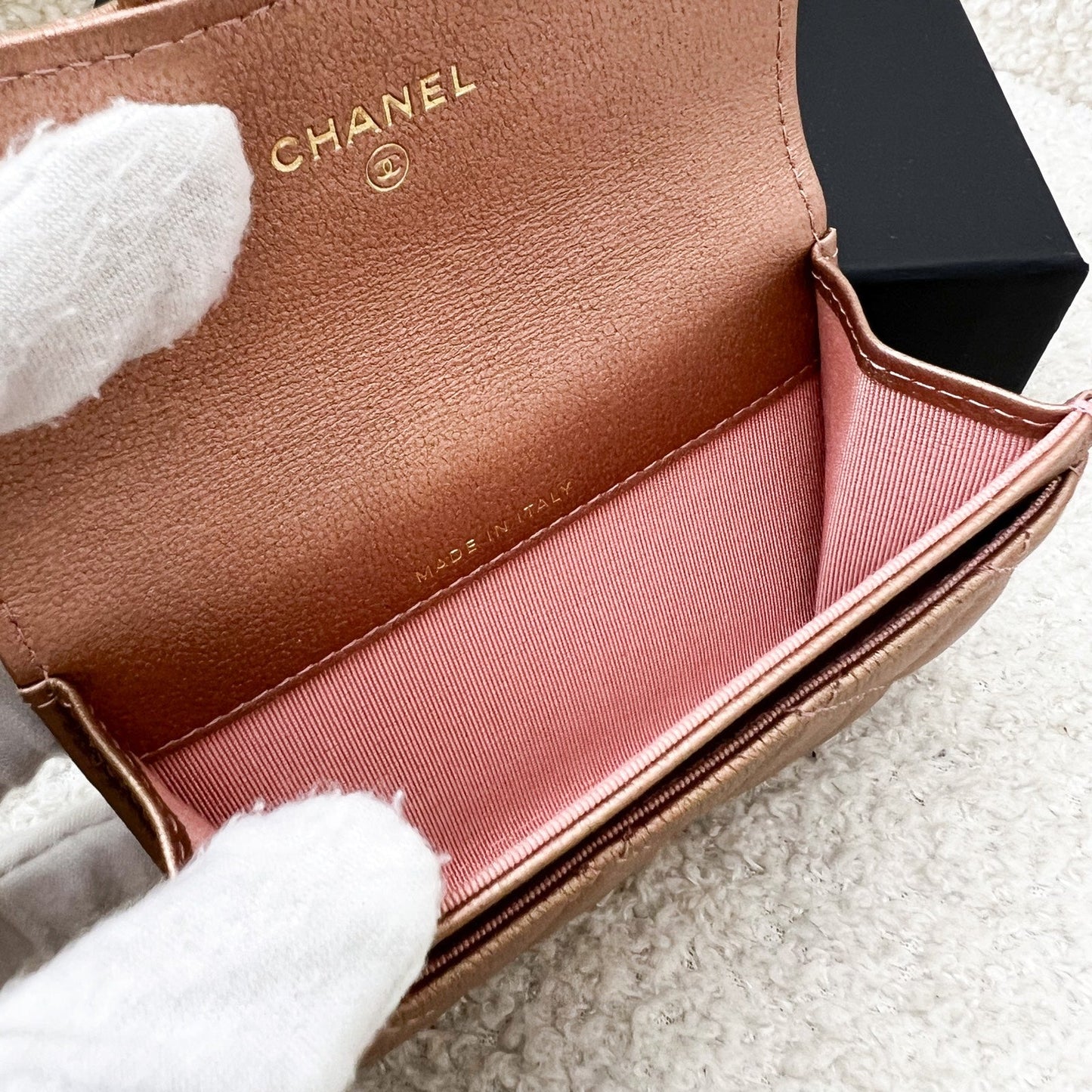 Chanel 2.55 Reissue Snap Card Holder in Rose Gold Leather and RGHW