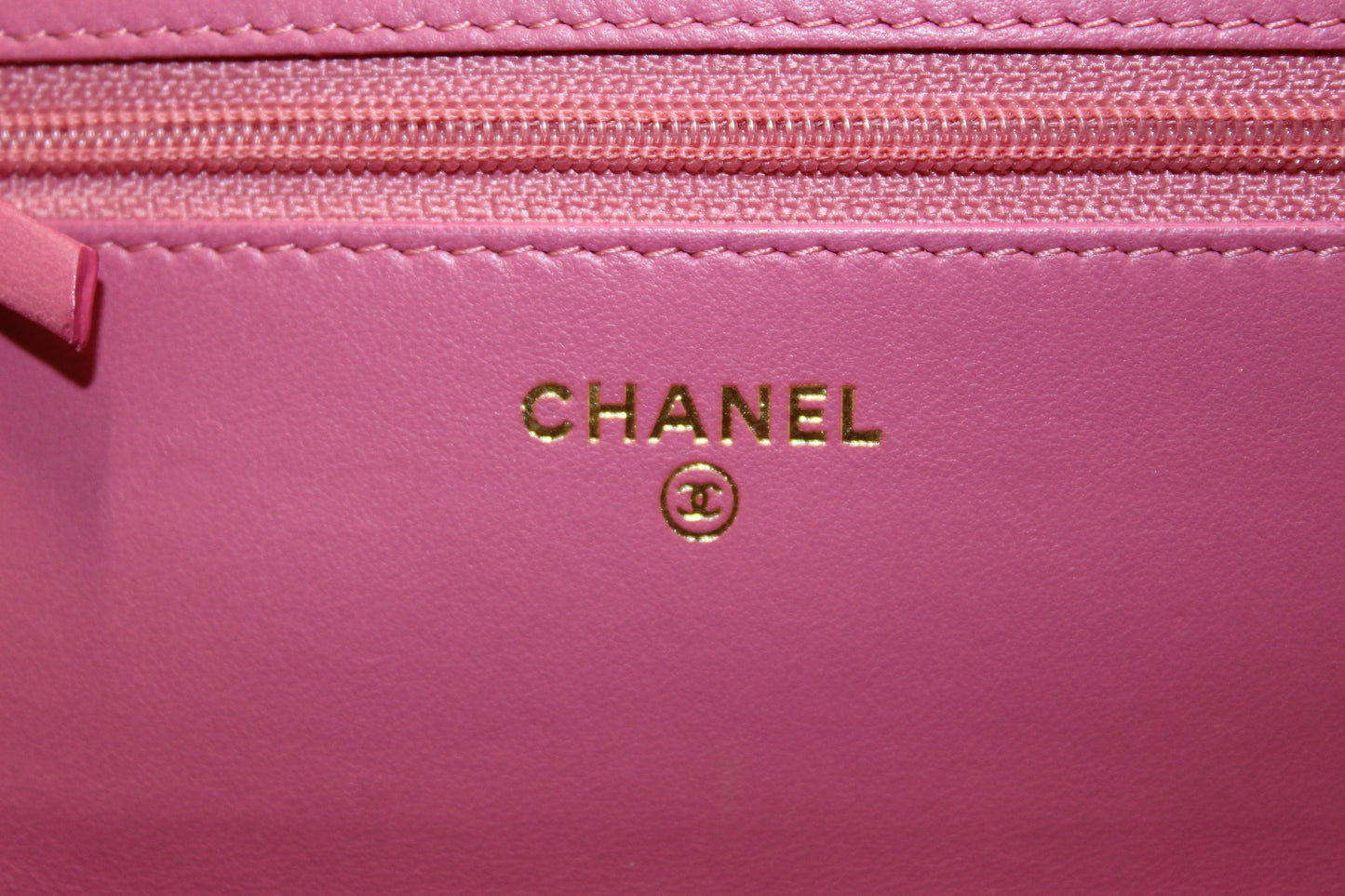 Chanel Pink Camellia Lambskin Leather Wallet On Chain/Clutch Bag