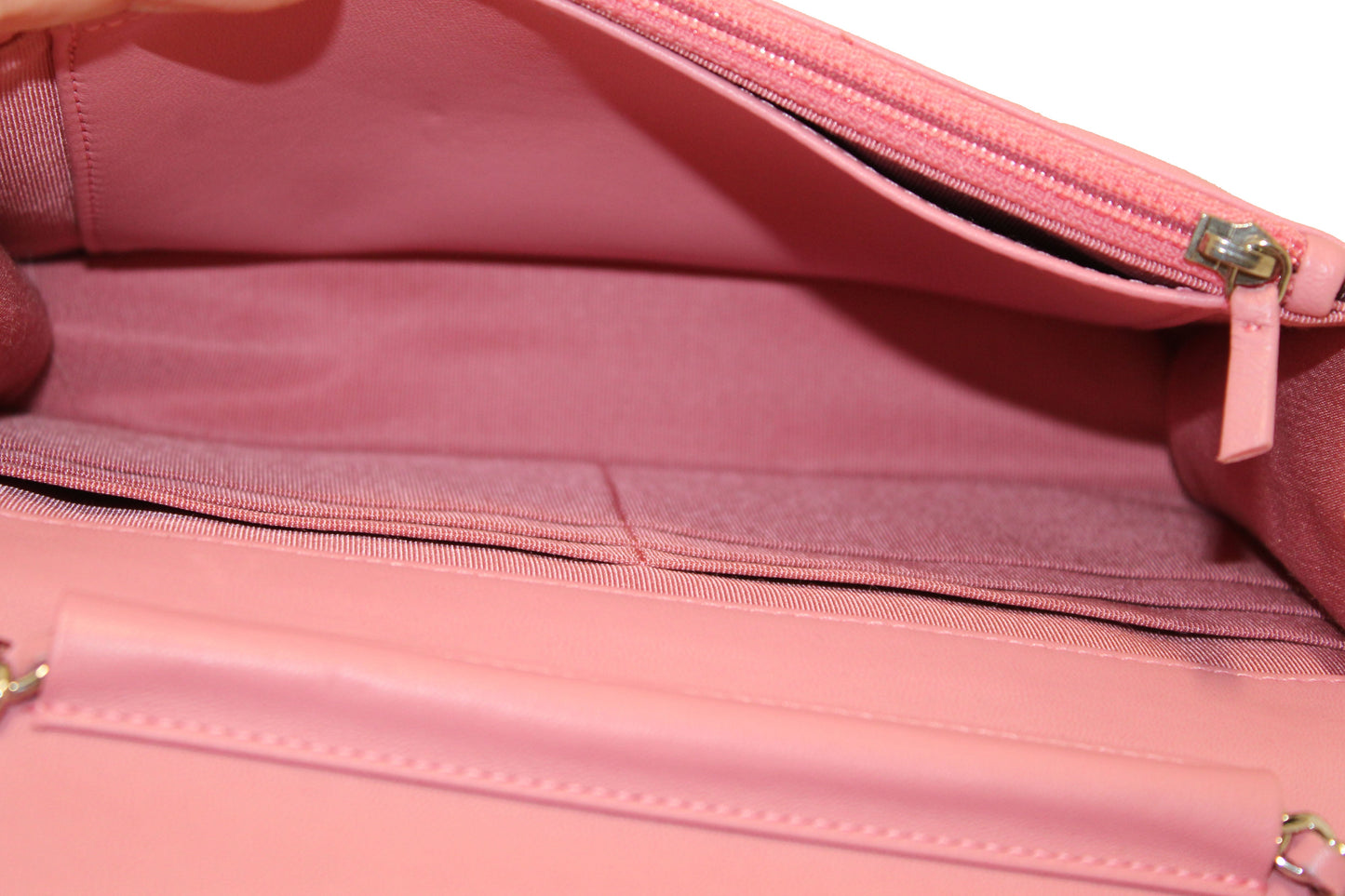 Chanel Pink Quilted Lambskin Leather Wallet On Chain WOC Messenger Bag