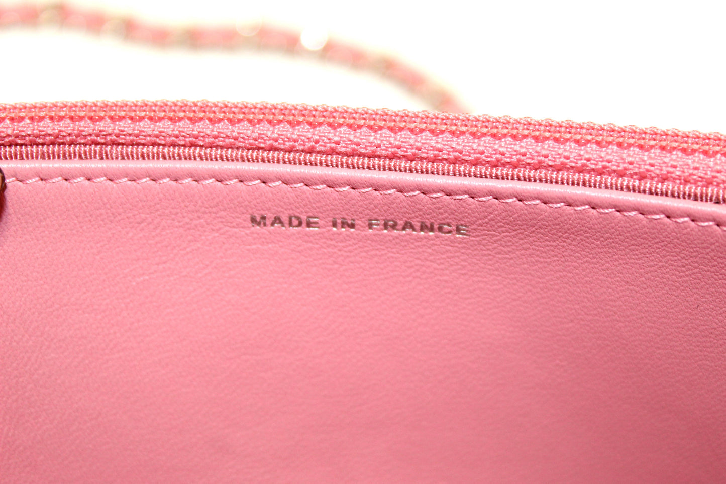 Chanel Pink Quilted Lambskin Leather Wallet On Chain WOC Messenger Bag