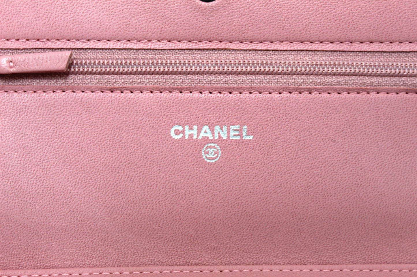 Chanel Pink Quilted Lambskin Leather Wallet On Chain WOC Messenger Bag