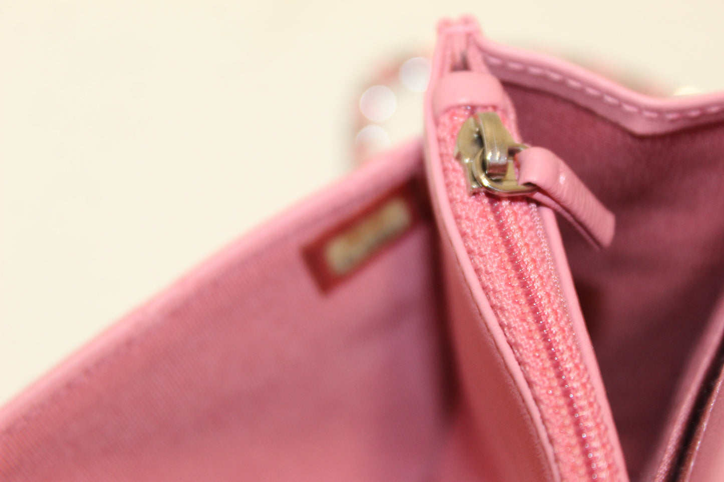 Chanel Pink Quilted Lambskin Leather Wallet On Chain WOC Messenger Bag