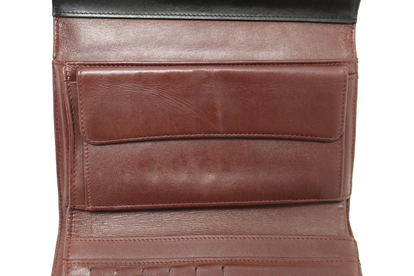 Chanel Black Quilted Lambskin Leather Trifold Flap Wallet