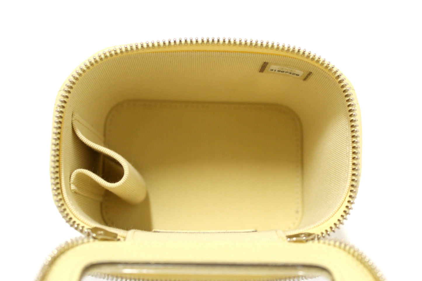 NEW Chanel Yellow Lambskin Top Handle Mini Vanity Case Crossbody Bag