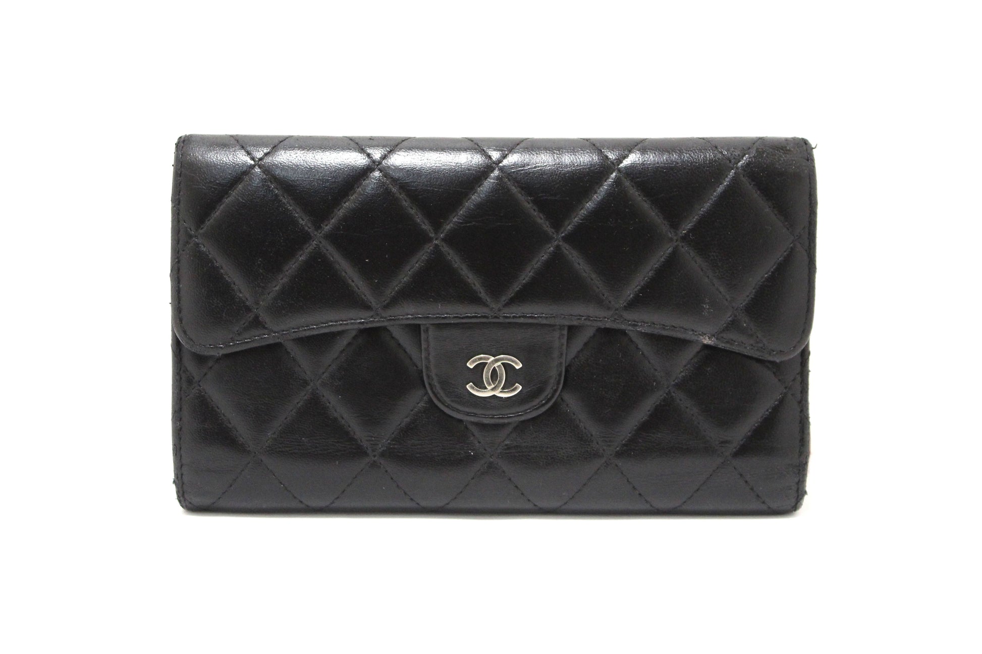 Chanel Black Quilted Lambskin Leather Trifold Flap | Havik Shop.com - Now at Havik Shop.com