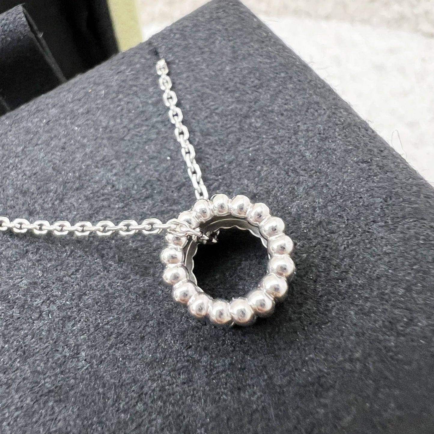 Van Cleef & Arpels VCA Perlee CHavik Shops3 Rows Pendant in 18K White Gold